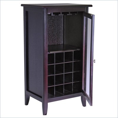 Winsome Espresso Wine Cabinet with Glass Door