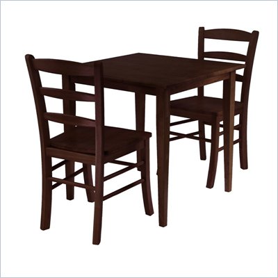 Winsome Groveland 3 Piece Square Casual Dining Set in Antique Walnut