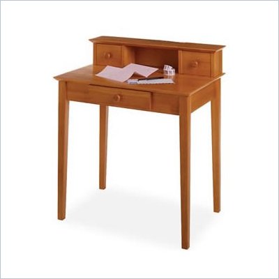 Winsome Solid Wood Writing Desk with Hutch in Honey