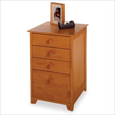 Winsome Solid Wood 4 Drawer Lateral Wood File Cabinet in Honey Pine