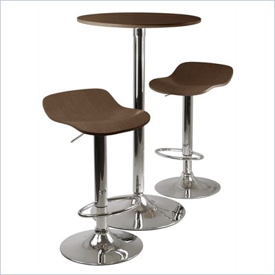Winsome Kallie 3pc Pub Table and Stools Set in Cappuccino