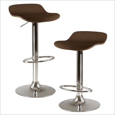 Winsome Kallie Air Lift Adjustable Stools in Cappuccino (Set of 2)