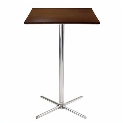 Winsome Kallie Cappuccino Square Pub Table with Metal X-Base