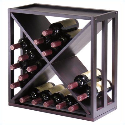 Winsome Kingston Modular and Stackable "X" Wine Cubby in Espresso