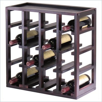 Winsome Kingston Modular and Stackable 16 Bottle Wine Cubby in Espresso