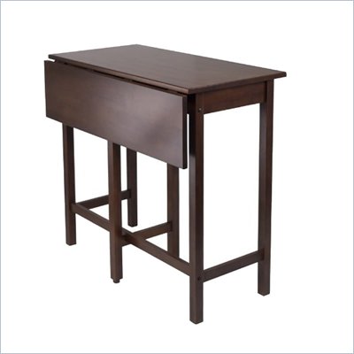 Winsome Lynnwood Drop Leaf High Table in Antique Walnut