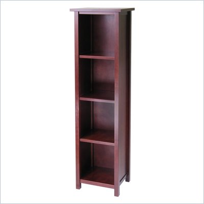 Winsome Milan Tall Storage Shelf in Antique Walnut