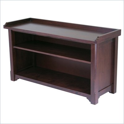 Winsome Milan Storage Bench in Antique Walnut