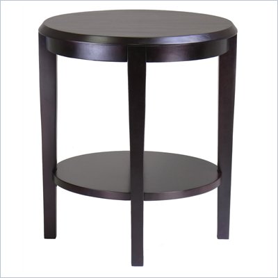 Winsome Nadia Round End Table in Dark Espresso Finish