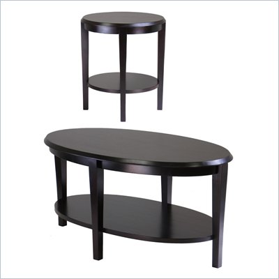 Winsome Nadia 2 Piece Coffee Table Set in Dark Espresso Finish