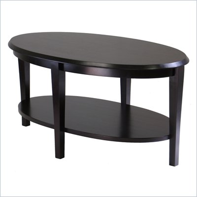 Winsome Nadia Oval Coffee Table in Dark Espresso Finish