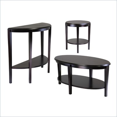Winsome Nadia 3 Piece Coffee Table Set in Dark Espresso Finish