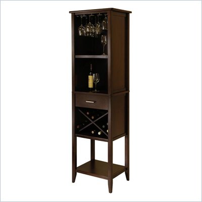 Winsome Palani Wine Tower in Cappuccino Finish