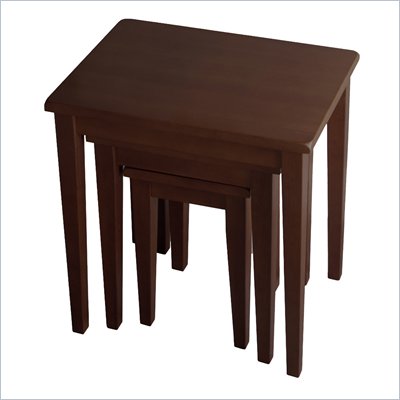 Winsome Regalia 3 Pc Solid Wood Side / Nesting Tables in Anitque Walnut