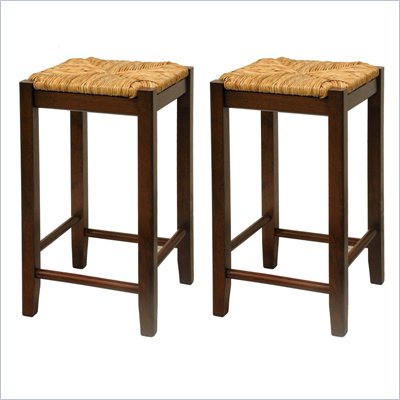 Winsome Regalia 24" Counter Height Bar Stools in Antique Walnut  (Set of 2)