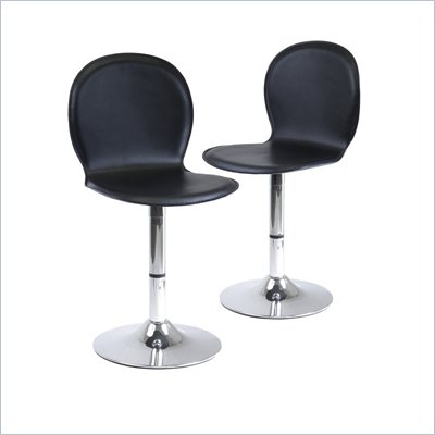 Winsome Spectrum Swivel Stools (Set of 2) 20" Seat Height in Black/Metal