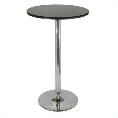 Winsome Spectrum 24" Round Bar Height Pub Table in Black and Chrome