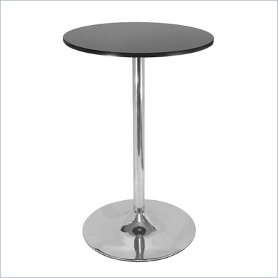 Winsome Spectrum 28" Round Bar Height Pub Table in Black and Chrome