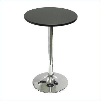 Winsome Spectrum 20" Round Casual Bistro Table in Black and Chrome Finish