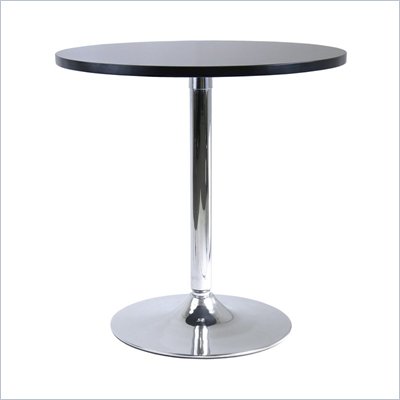 Winsome Spectrum Round Casual Dining Table in Black and Chrome