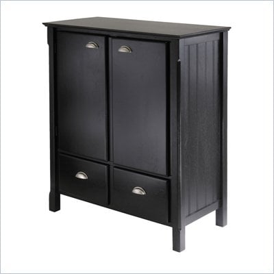 Winsome Timber Solid Wood Cabinet in Black
