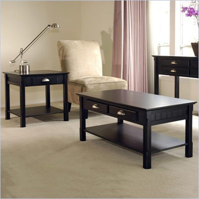 Winsome Timber Coffee Table and End Table Set in Black Beechwood