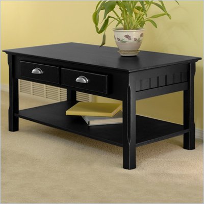 Winsome Timber Solid Wood Coffee Table in Black
