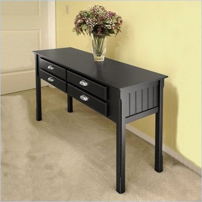 Winsome Timber Solid Wood Console/Sofa Table in Black