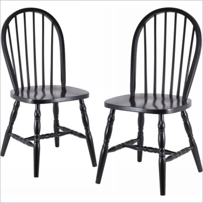 Winsome Windsor Dining Chairs in Black (Set of 2)