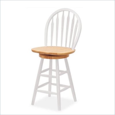 Winsome Windsor 24" Counter Height Swivel Bar Stool in Natural/White
