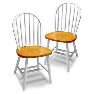 Winsome Windsor Dining Wood Side Chairs in White/Natural (Set of 2)