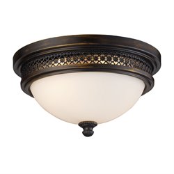 ELK Lighting Flush Mount 2-Light In Deep Rust