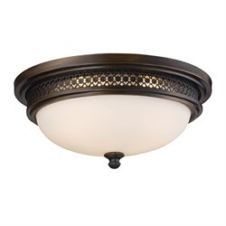 ELK Lighting Flush Mount 3-Lights In Deep Rust