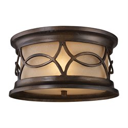 ELK Lighting Burlington Gate 2-Light Outdoor Flush Mount In Hazelnut Bronze