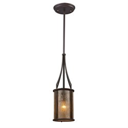 Cymax Stores - ELK Lighting Barringer 1-Light Mini Pendant And Tan Mica Shade