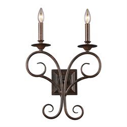 Cymax Stores - ELK Lighting Gloucester 2-Light Sconce In Antique Bronze