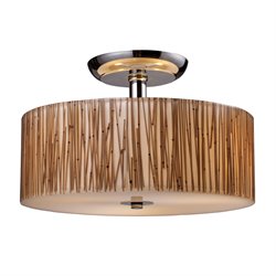 ELK Lighting Modern Organics 3-Light Semi-Flush In Bamboo Stem Material In Polished Chrome