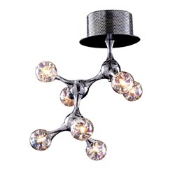 ELK Lighting Molecular Collection 7-Light Flush Mount In Chrome With Rainbow Glass