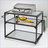 Outdoor GreatRoom Company Bistro Glass Top Cabinet with Open Shelves