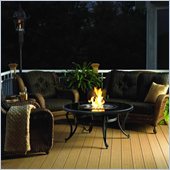 Outdoor GreatRoom Company 42 Inch Wood Burning Metal Firepit with Black Glass Top