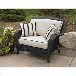 Outdoor Great Room Company Ebony Chair and a Half with 2 Piece Ivory Cushions