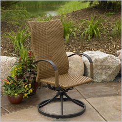 Outdoor Great Room Company Saddle Swivel Dining Wicker Rocker (Set of 2)