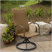 Outdoor GreatRoom Company Saddle Swivel Dining Wicker Rocker (Set of 2)