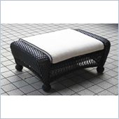 Outdoor GreatRoom Company Ebony All-Weather Wicker Double Ottoman