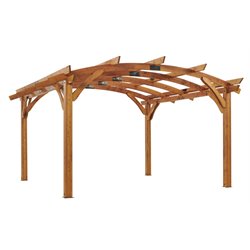 Outdoor GreatRoom Company Sonoma Arched Redwood Cedar 14 x 14 Foot Pergola