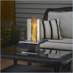 Outdoor GreatRoom Company Allure Table Top Gel Fuel Metal Firepit in Silver Vein