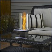 Outdoor GreatRoom Company Allure Table Top Gel Fuel Metal Firepit in Silver Vein