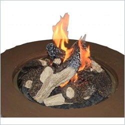 Outdoor Great Room Set of 6 Logs and Lava Rock
