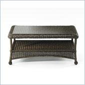 Balsam Wicker Coffee Table with Glass Top
