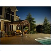 Lodge II 14' x 14' Pergola Douglas Fir Lodge Structure in Mocha